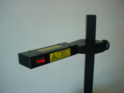 Laser visor option for headlight aimer for inspection shops